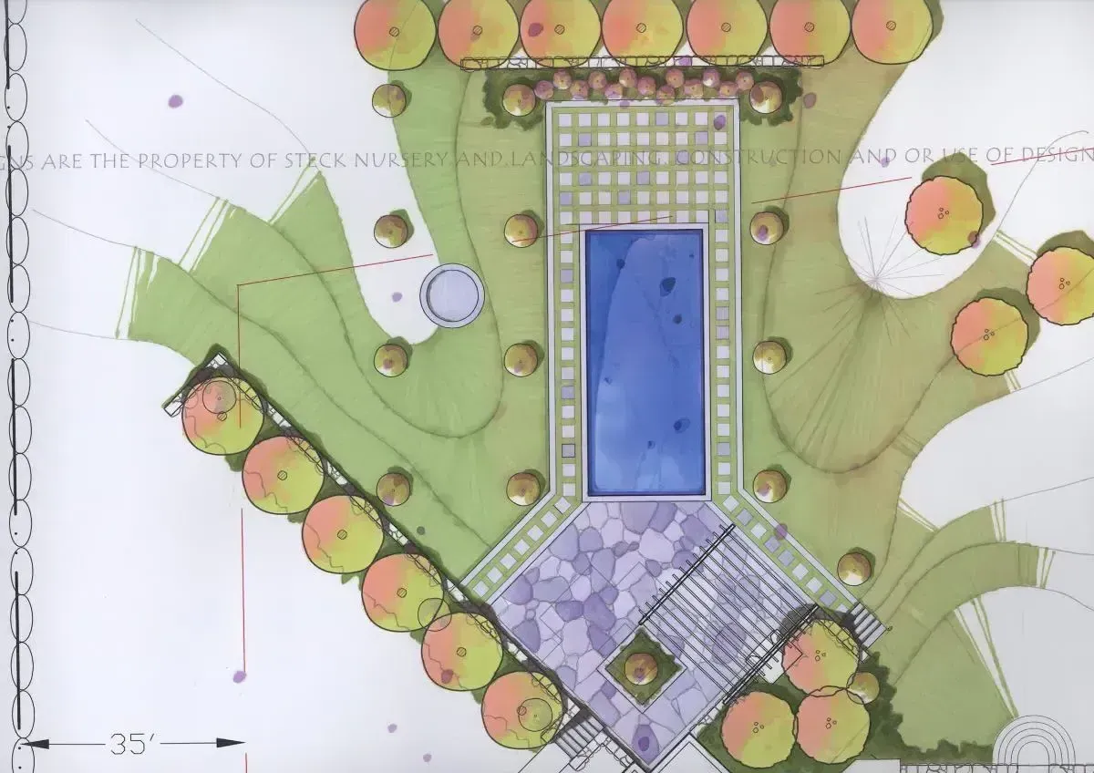 3D landscape design rendering, plan, or hand sketch image 6