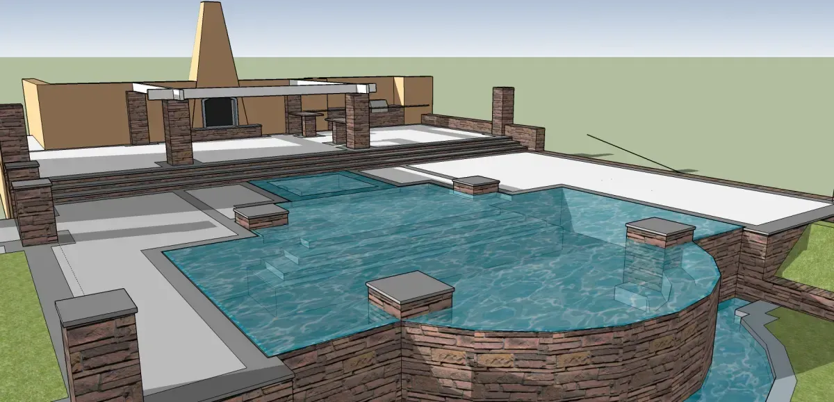 3D landscape design rendering, plan, or hand sketch image 11