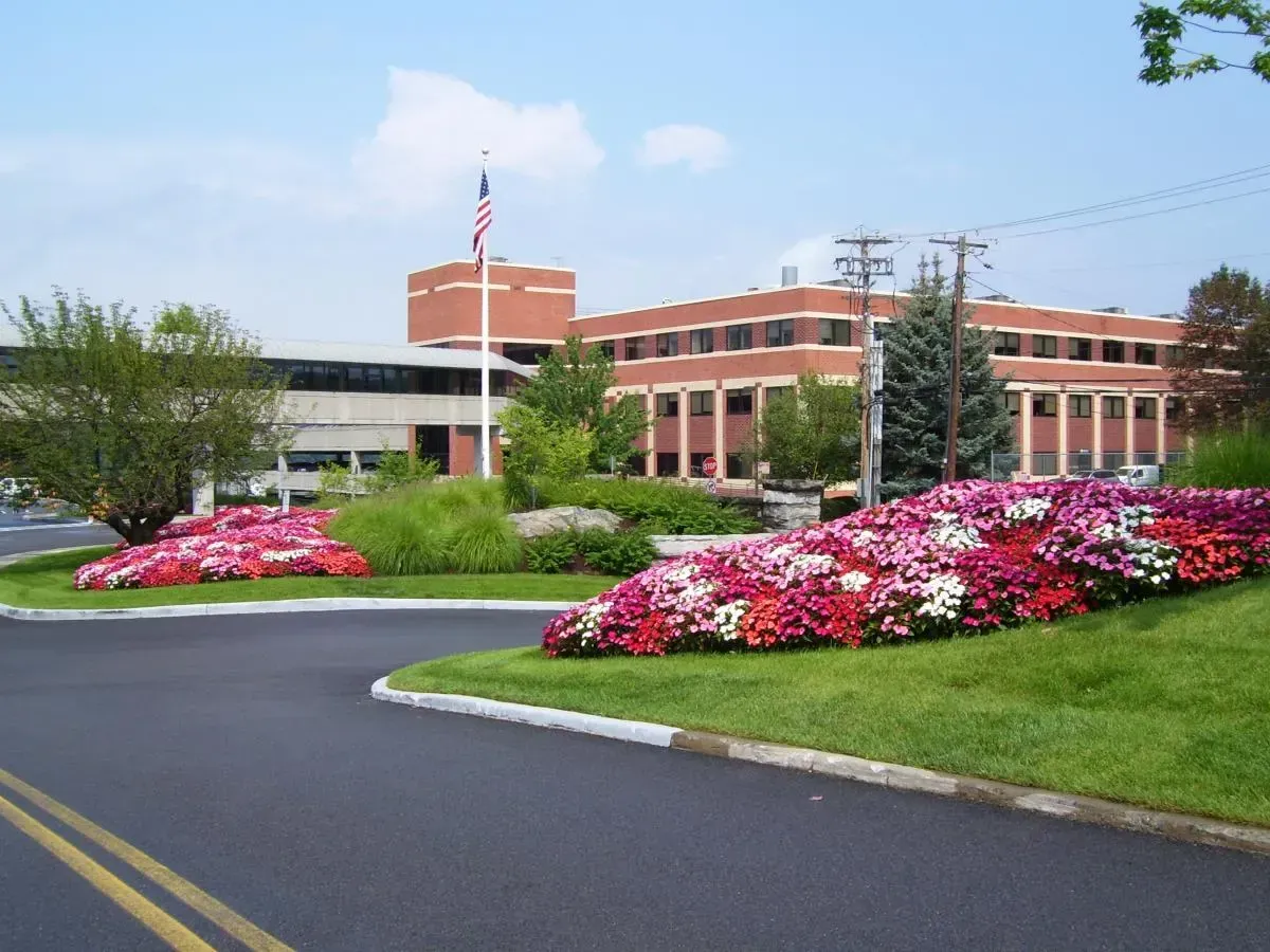 Commercial landscape design with planting beds, grasses, and seasonal color image 11