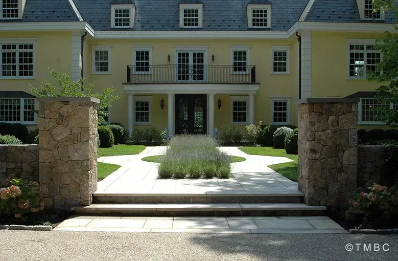 Nouveau Mediterranean landscape design with stonework, pottery, and courtyard planting image 14