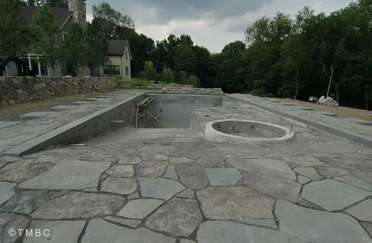 Custom pool design, spa, water feature, and outdoor living environment image 25